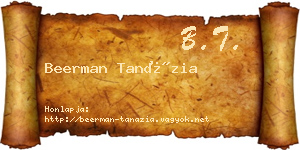 Beerman Tanázia névjegykártya
